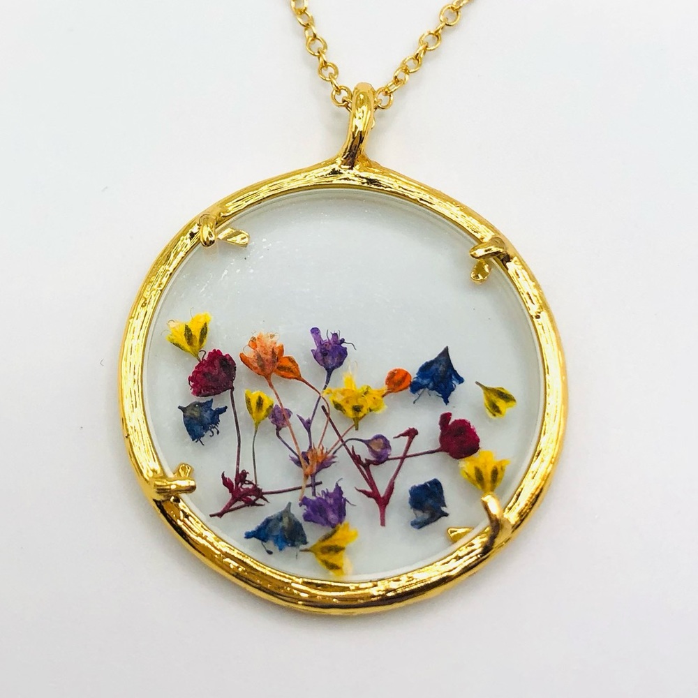 Catherine Weitzman Flower Botanical Necklace~Signed~NWOT